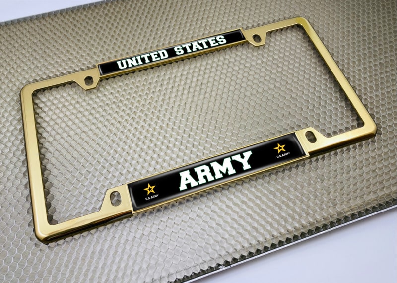 U.S. Army with Star Logo - Car Metal License Plate Frame